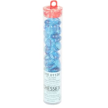 Glass Gaming Stones - Crystal Light Blue (40+)