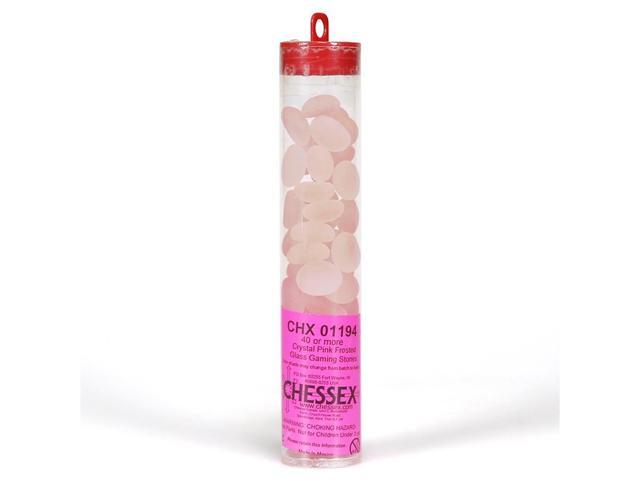 Glass Gaming Stones - Crystal Pink Frosted (40+)