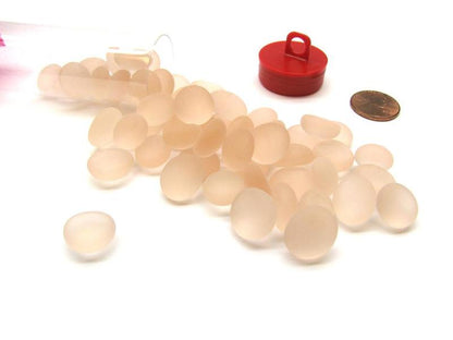 Glass Gaming Stones - Crystal Pink Frosted (40+)