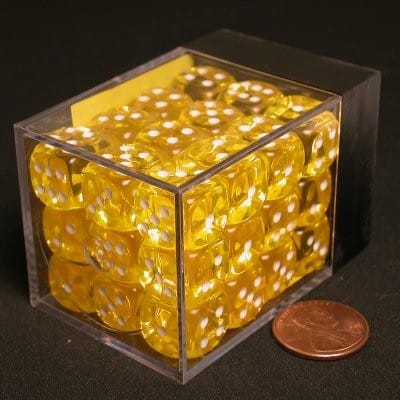 Translucent Yellow/white D6 12mm Dobbelsteen Set (36 stuks)