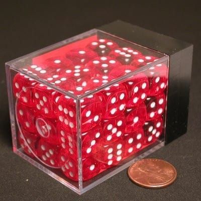 Translucent Red/white D6 12mm Dobbelsteen Set (36 stuks)