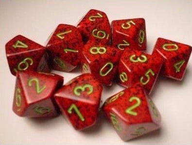 Strawberry Speckled D10 Dobbelsteen Set (10 stuks)