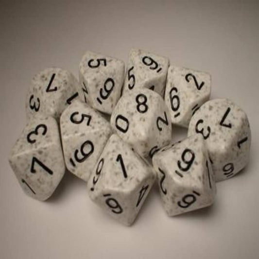 Arctic Camo Speckled D10 Dobbelsteen Set (10 stuks)