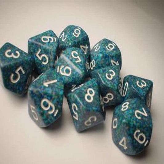 Sea Speckled D10 Dobbelsteen Set (10 stuks)
