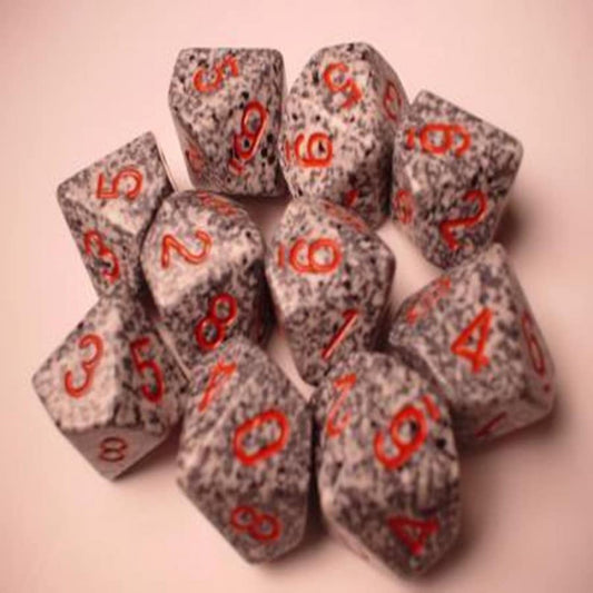 Granite Speckled D10 Dobbelsteen Set (10 stuks)
