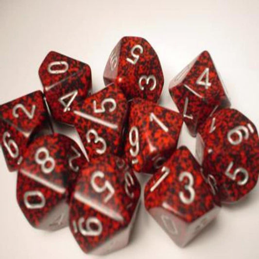Silver Volcano Speckled D10 Dobbelsteen Set (10 stuks)