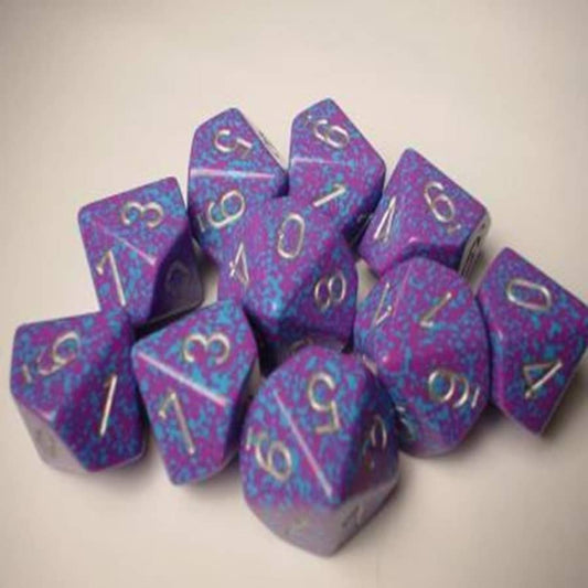Silver Tetra Speckled D10 Dobbelsteen Set (10 stuks)