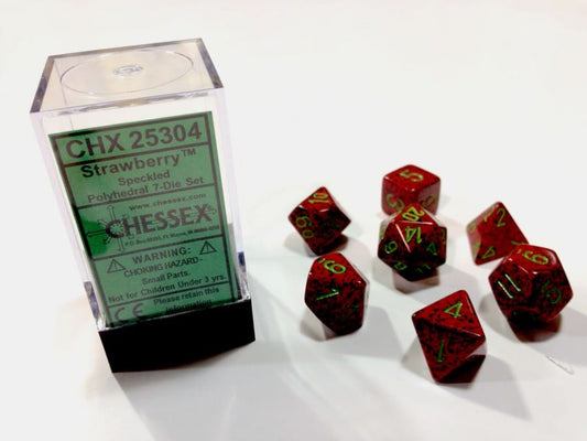 Strawberry Speckled Polydice Dobbelsteen Set (7 stuks)