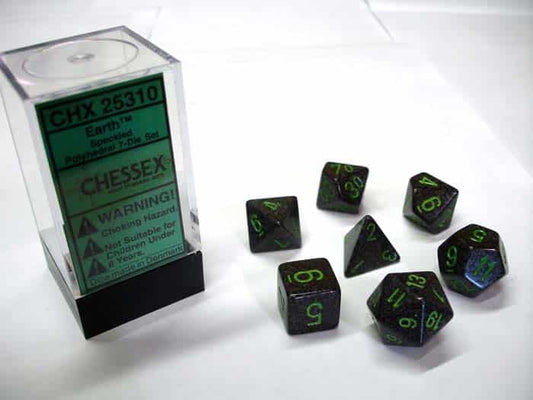 Earth Speckled Polydice Dobbelsteen Set (7 stuks)