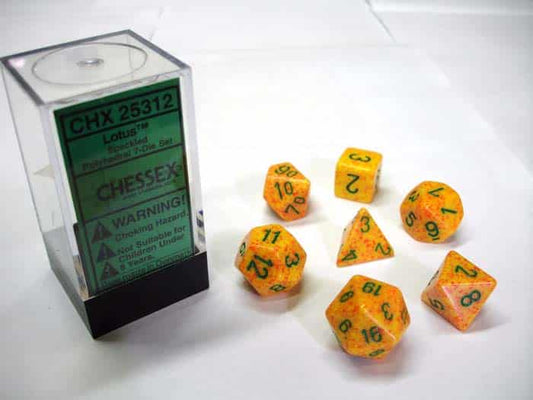 Lotus Speckled Polydice Dobbelsteen Set (7 stuks)