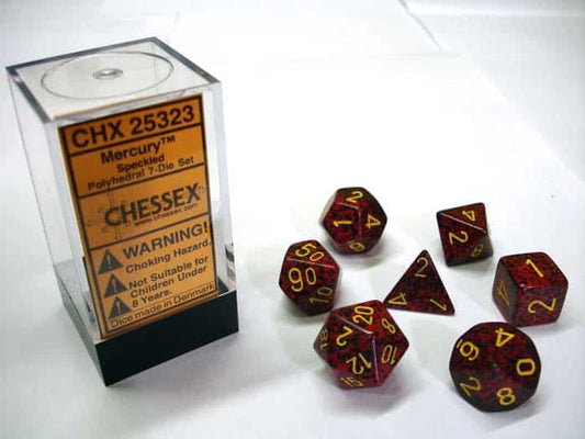 Mercury Speckled Polydice Dobbelsteen Set (7 stuks)