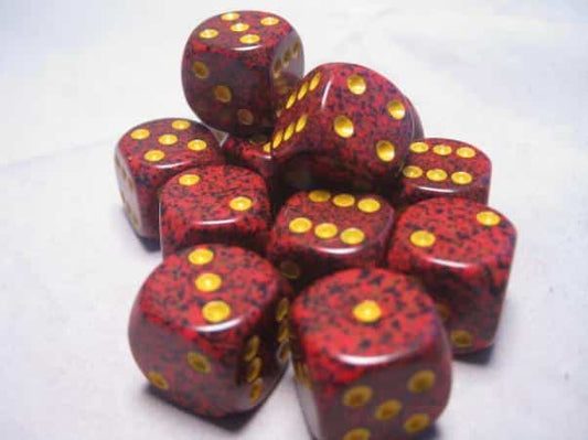 Mercury Speckled D6 16mm Dobbelsteen Set (12 stuks)