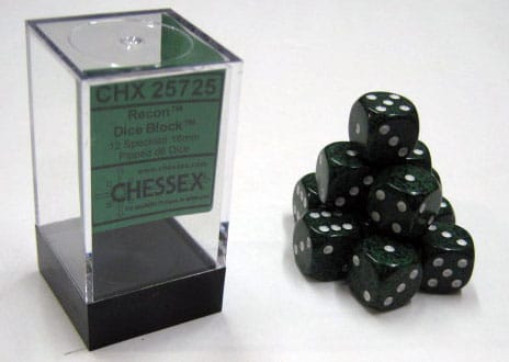 Recon Speckled D6 16mm Dobbelsteen Set (12 stuks)