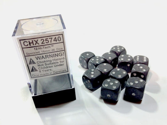 Hi-Tech Speckled D6 16mm Dobbelsteen Set (12 stuks)