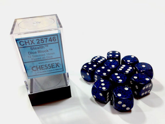Stealth Speckled D6 16mm Dobbelsteen Set (12 stuks)
