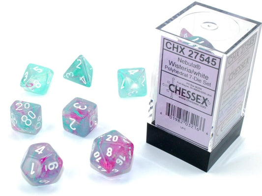 Nebula Wisteria/white Luminary Polydice Dobbelsteen Set (7 stuks)