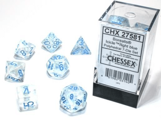 Borealis Polyhedral Icicle/light blue Luminary Dobbelsteen Set (7 stuks)