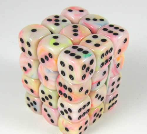 Festive Circus/black D6 12mm Dobbelsteen Set (36 stuks)