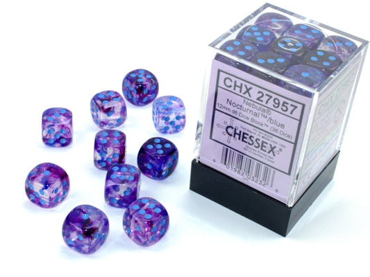 Nebula Nocturnal/blue Luminary D6 12mm Dobbelsteen Set (36 stuks)
