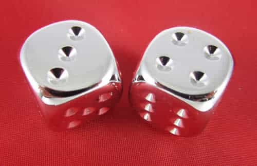Silver-Plated Metallic/pips D6 16mm Dobbelsteen Set (2 stuks)