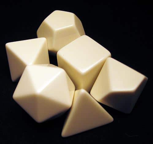 Opaque White Blanc Polydice Dobbelsteen Set (6 stuks)