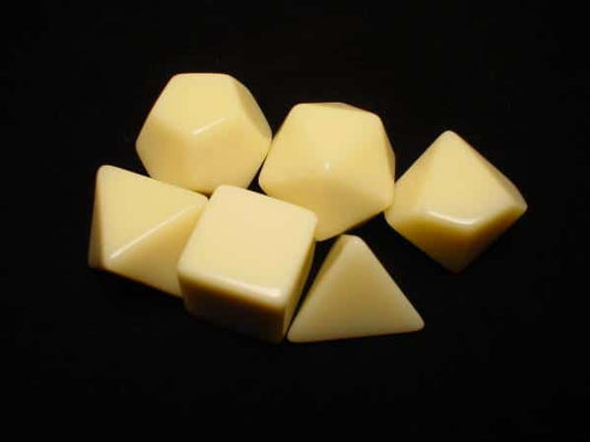 Opaque Ivory Blanc Polydice Dobbelsteen Set (6 stuks)