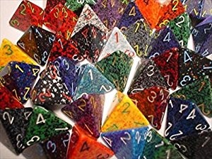 Speckled Assorti D4 Dobbelsteen Set (50 stuks)