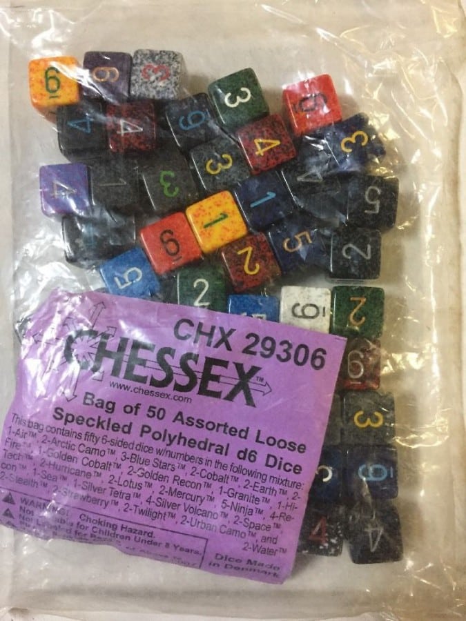 Speckled Assorted D6 Dice Set (50 pieces)