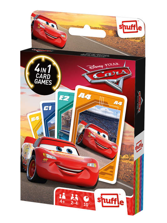 Shuffle – Autos – 4-in-1-Kartenspiel