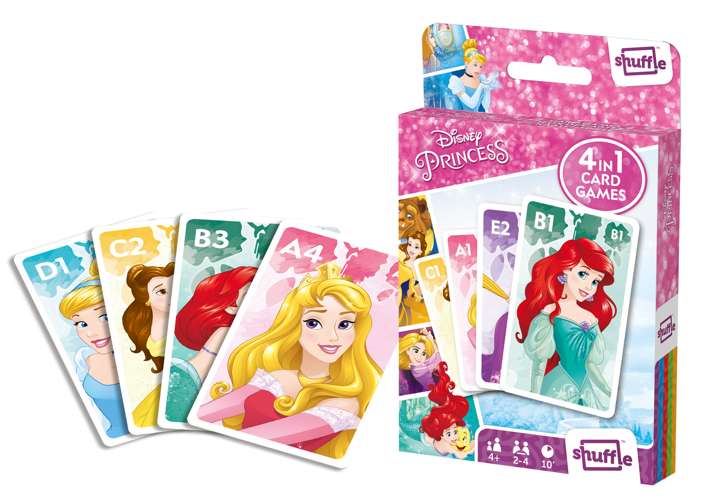 Shuffle - Disney Princess - 4 in 1 Kaartspel