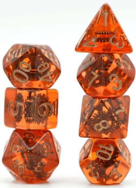 Copper Gears RPG Dice Set
