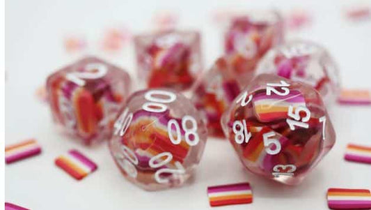 Lesbian Flag RPG Dice Set