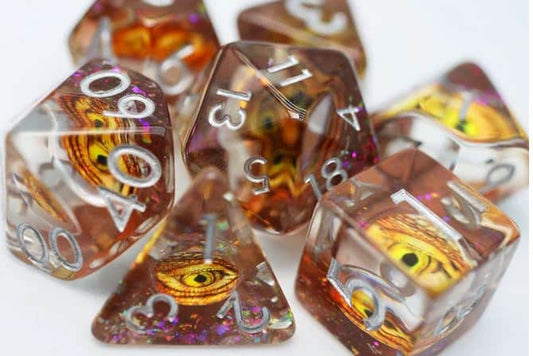Golden Dragon Eye RPG Dice Set