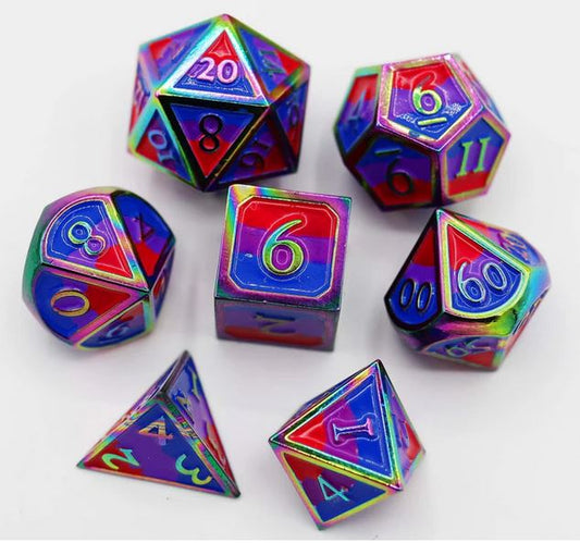 Bisexual Pride Flag - Metal RPG Dice Set