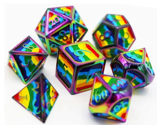 Rainbow Pride Flag - Metal RPG Dice Set