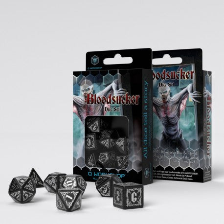 Bloodsucker - Black & Silver Dice Set (7)