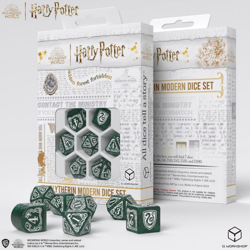 Harry Potter - Slytherin Modern Dice Set - Green (7)