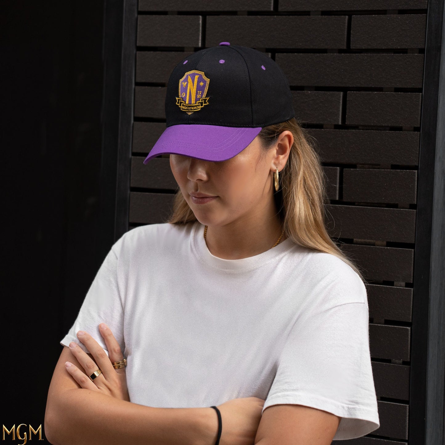 Wednesday Curved Bill Cap Nevermore Academy Purple