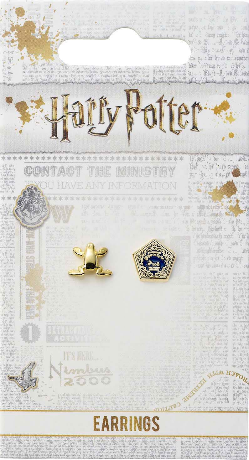 Harry Potter Earrings Chocolate Frog &amp; Box (Gold plated)