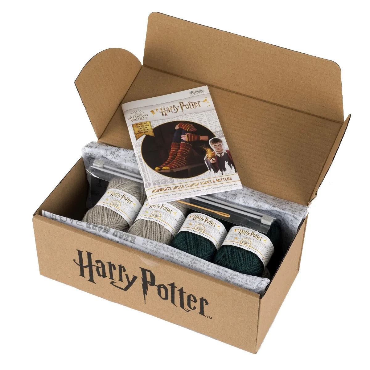 Harry Potter Strickset Slouch Socken und Fäustlinge Slytherin