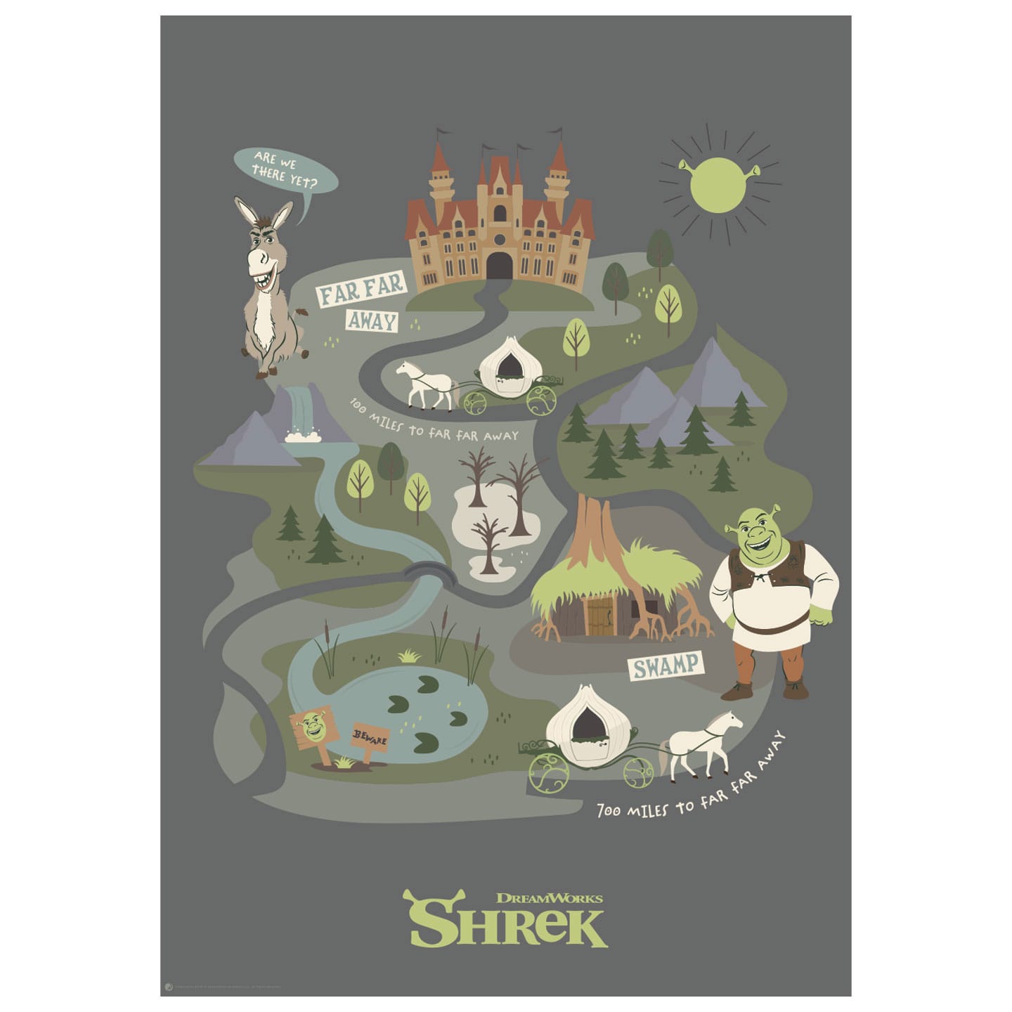 Shrek Art Print Journey to Far Far Away Limited Edition 42 x 30 cm